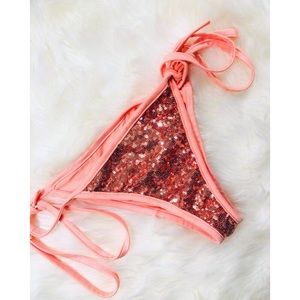 Rose Gold Sequin Bikini Bottoms✨MEDIUM